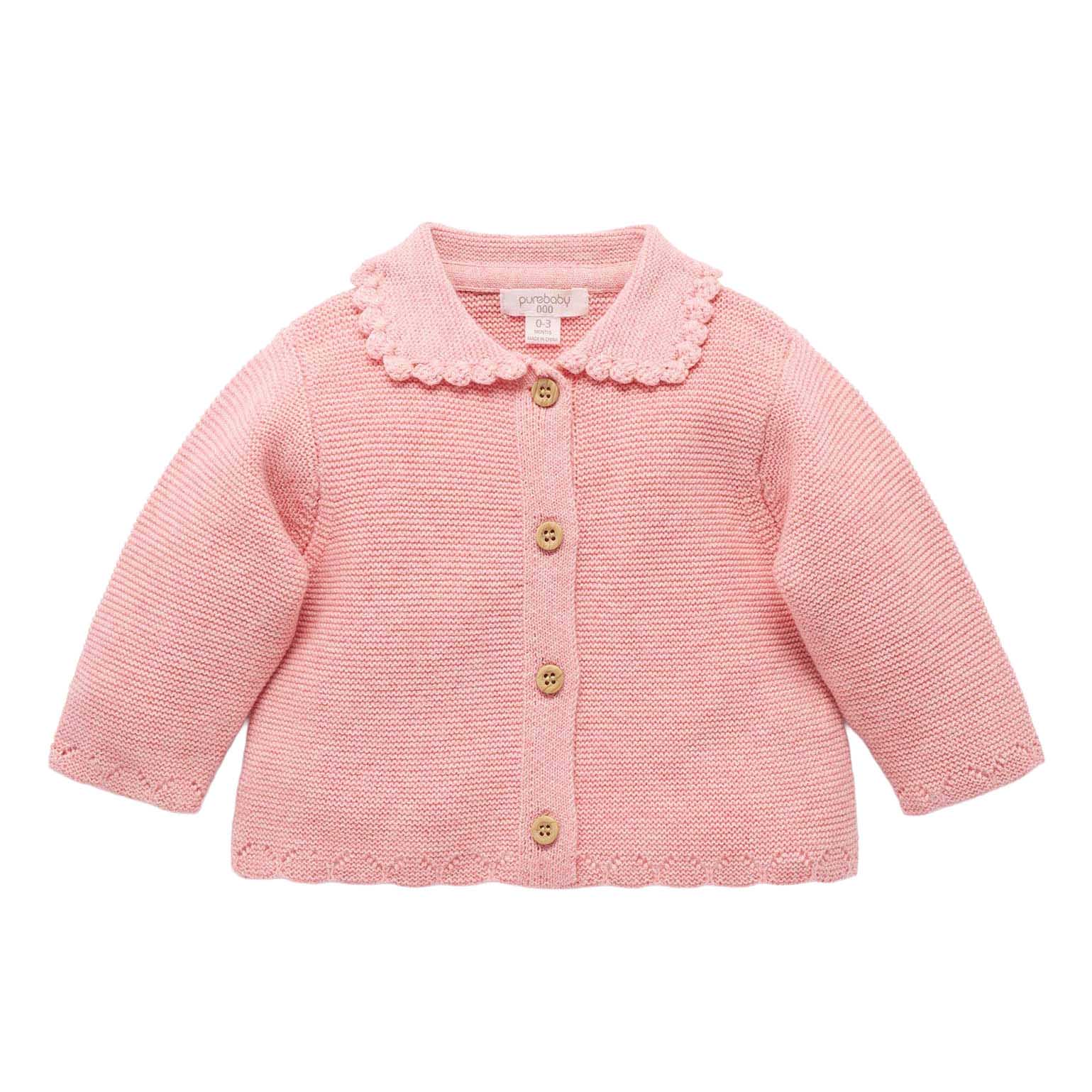 Purebaby Crochet Collar Cardigan